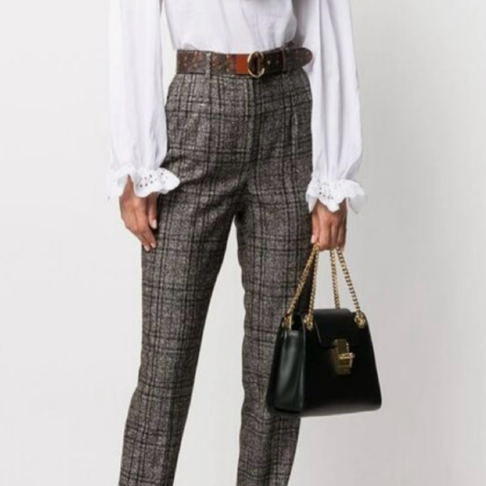 Dolce & Gabbana Brown and Black Trousers with Classic Plaid